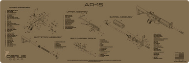 Cerus Gear Gun Mat for AR-15 Rifle Schematic Promat Coyote Brown