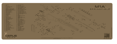 Cerus Gear Gun Mat for Springfield M1A Rifle Schematic Promat Coyote Brown