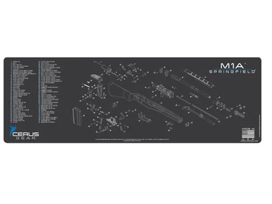 Cerus Gear Gun Mat for Springfield M1A Rifle Schematic Promat Grey Blue