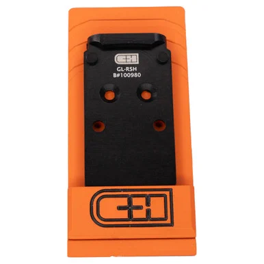 C&H Precision, V4, Optic Mounting Plate, For Glock MOS (Not 43x or 48) to Trijicon RMR/SRO, Holosun 407C/507C/508T/507 Comp, C&H EDC-XL/COMP, Anodized Finish, Black, Includes Mounting Hardware