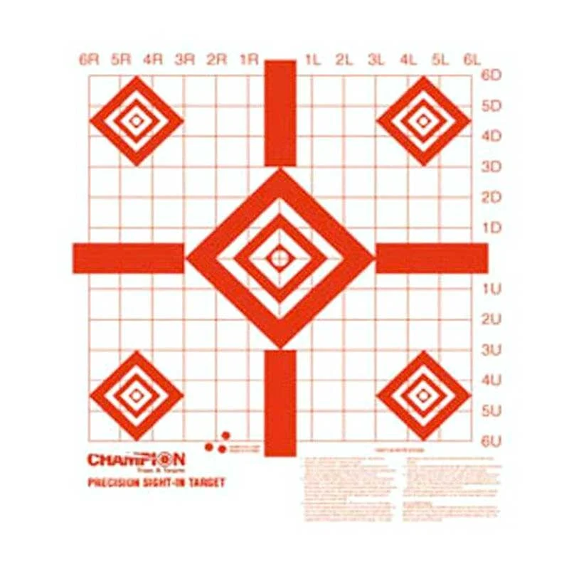 Champion Targets - Redfield Style Precision Sight-In Target (10 Pack)							1| Write a ReviewRatings Snapshot5.0out of 55 (1)4 (0)3 (0)2 (0)1 (0)Would recommend this product.100%SKU: 105-CHP-47388UPC: 076683473882Manufacturer: ChampionMFG#: 47388