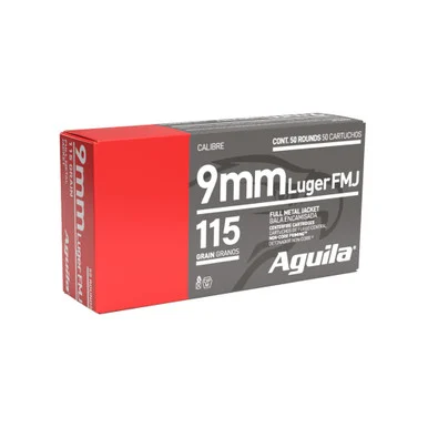 Aguila 9mm Luger 115gr FMJ Ammo