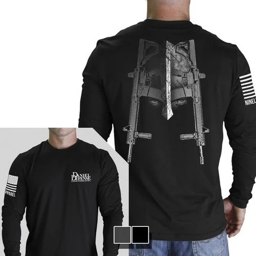 9 Line Men's Daniel Defense Spartan Long Sleeve T-Shirt - Black