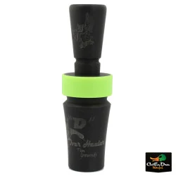 TIM GROUNDS D OVERHAULER DUCK CALL - FLAT BLACK ACRYLIC WITH LIME BAND