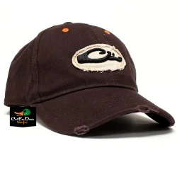 DRAKE WATERFOWL COTTON FRAYED LOGO CAP