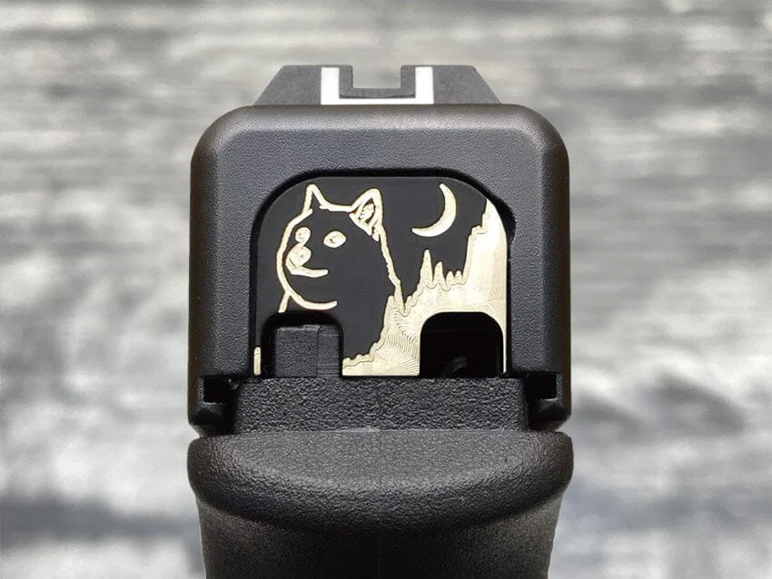 Milspin Dogecoin to The Moon Glock Slide Back Plate