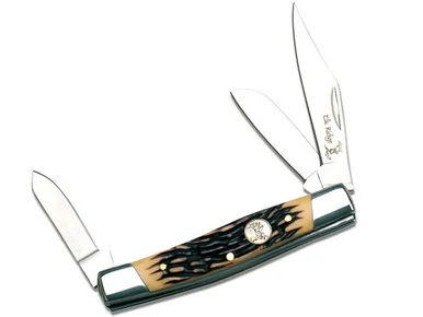 Elkridge Stockman Gentleman's Folding Knife Brown Bone Handle 3 Bladed Knife ER-043I