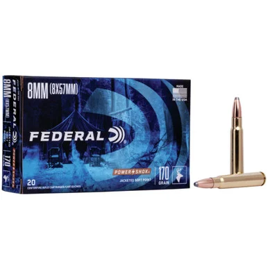 Federal 8mm Mauser PowerShok 170gr JSP Ammo