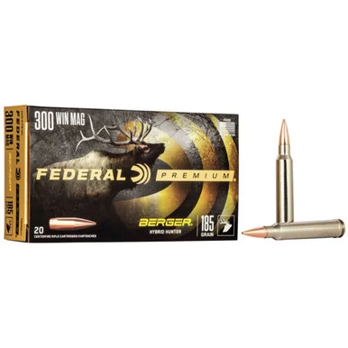 Federal .300 Winchester Mag 185gr Berger Hybrid Hunter Ammo