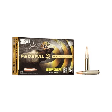 Federal P308BCH1 Premium Berger Hybrid Hunter 168 Grain .308 Win / 7.62x51mm 2700 fps