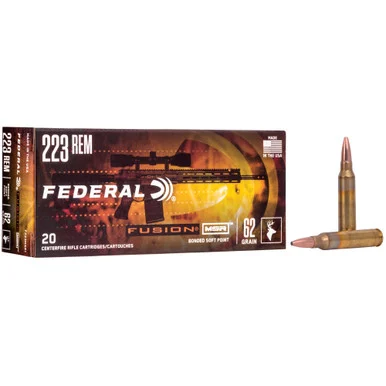 Federal .223 Remington MSR Fusion 62gr Bonded SP Ammo