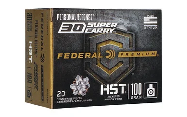 Federal .30 Super Carry Personal Defense HST 100gr JHP Ammo