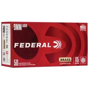 Federal Champion 9mm Luger 115gr FMJ Ammo
