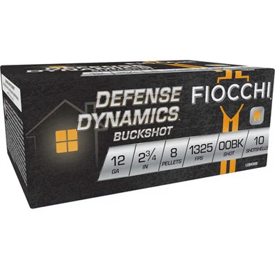 Fiocchi Defense Dynamics 8 Pellets 12 Gauge 2.75 in 1 oz 00 Buck