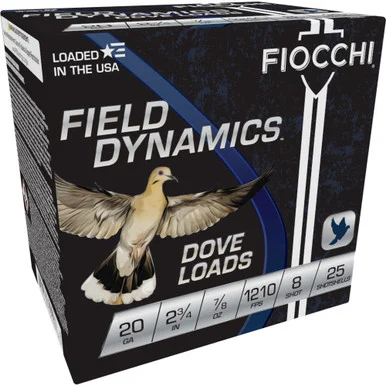 Fiocchi Field Dynamics Dove & Quail 20 Gauge 2 3/4'' 7/8 oz #8 Shot