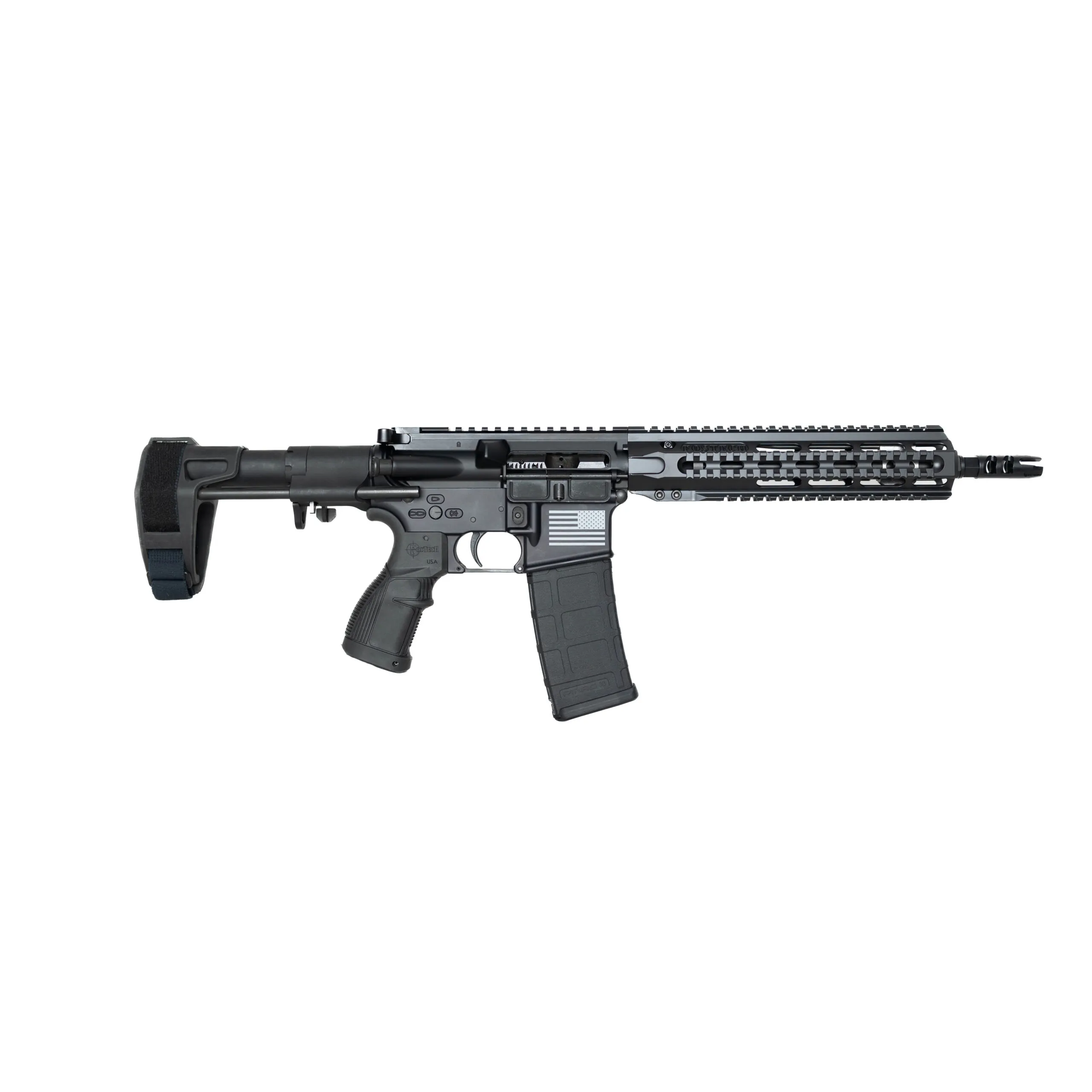 Tech Stryker Pistol: 10.5″ Barrel, 10″ Mach 4 Handguard, SBPDW Brace