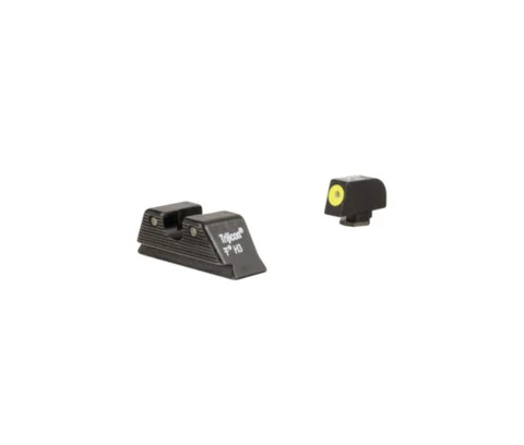 Trijicon GL114: HD Night Sights for GLOCK - Yellow Outline Front/Green Tritium,Black Outline Rear/Green Tritium