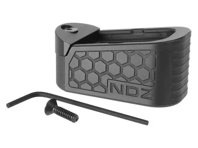 NDZ Magazine Plus 2 Capacity Extension Depth Engraved Honeycomb For Glock 43X 48 in Black (*LZ)