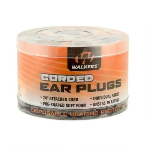 Walker's GSM-Walker Products T Corded Hearing Plug 50 count Container
