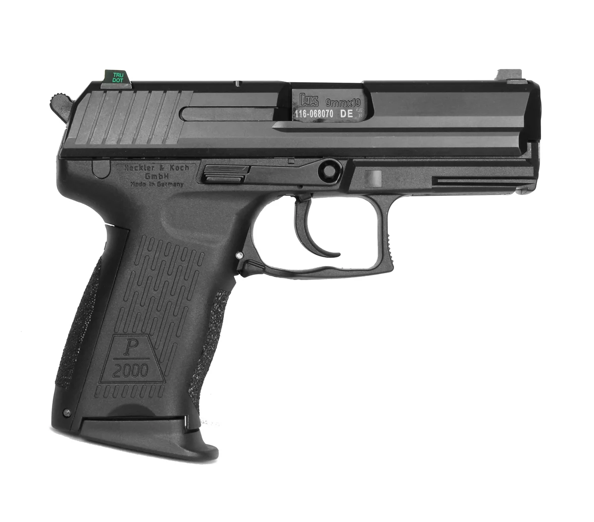 H&K P2000 9mm, DA/SA, V3, Night Sights, 3 Mags - 10 Round