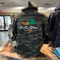 Cut'Em Down Waterfowl Woodland Camo Logo Hoodie