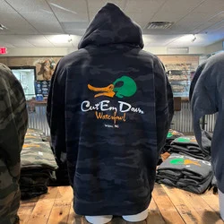Cut'Em Down Waterfowl Black Camo Logo Hoodie