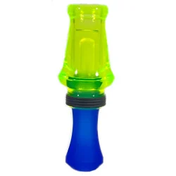 J.J. LARES HYBRID ACRYLIC MALLARD DUCK CALL - CHARTREUSE / MATTE BLUE