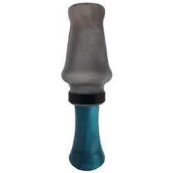 J.J. LARES MAGNUM HEN ACRYLIC MALLARD DUCK CALL - MATTE SMOKE PEARL / TEAL PEARL