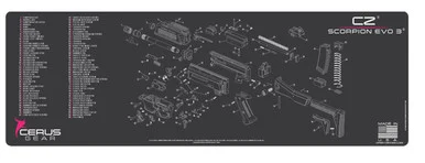 Cerus Gear Gun Mat for CZ Scorpion EVO 3 Rifle Schematic Promat Grey Pink