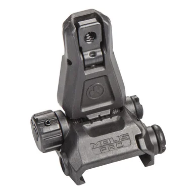 Magpul Industries, MBUS PRO Rear Sight, Fits Picatinny, Flip Up, Steel, Black