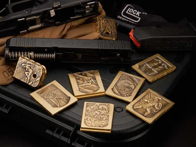 NDZ Sig Sauer P365, P365 XL, P365 SAS Slim Carry Magazine Plate Heavyweight Brass, 3D Designs
