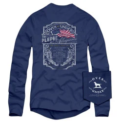 Over Under L/S Pledge of Allegiance T-Shirt Navy