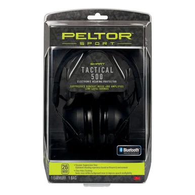 3M/Peltor, Sport Tactical, Earmuff, Black, NRR 26
