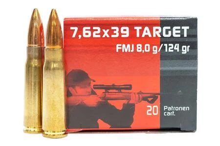 7.62x39 124gr FMJ, 20 Rounds, GECO