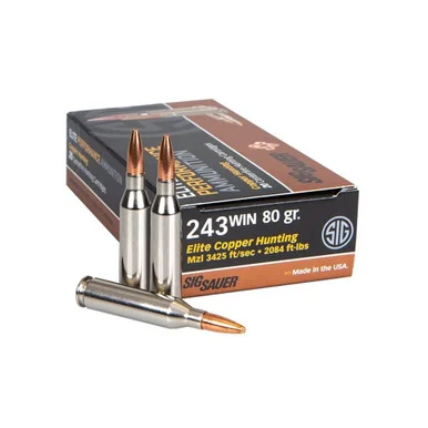Sig Sauer .243 Winchester Elite Copper Hunting 80gr CS Ammo