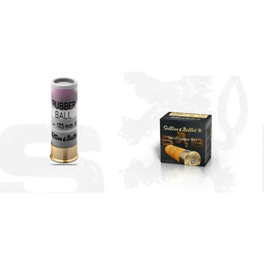Sellier and Bellot Rubber Spherical Rubber Ball 1 BALL 12 Gauge 2.75 in 1/8 oz Less Lethal