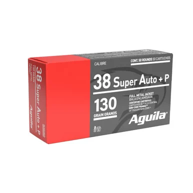 Aguila .38 Super +P Target & Range 130gr FMJ Ammo