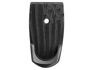Smith & Wesson Shield 9/40 Standard Magazine Plate Laser Deep Engraved Distressed US Flag V2 Black