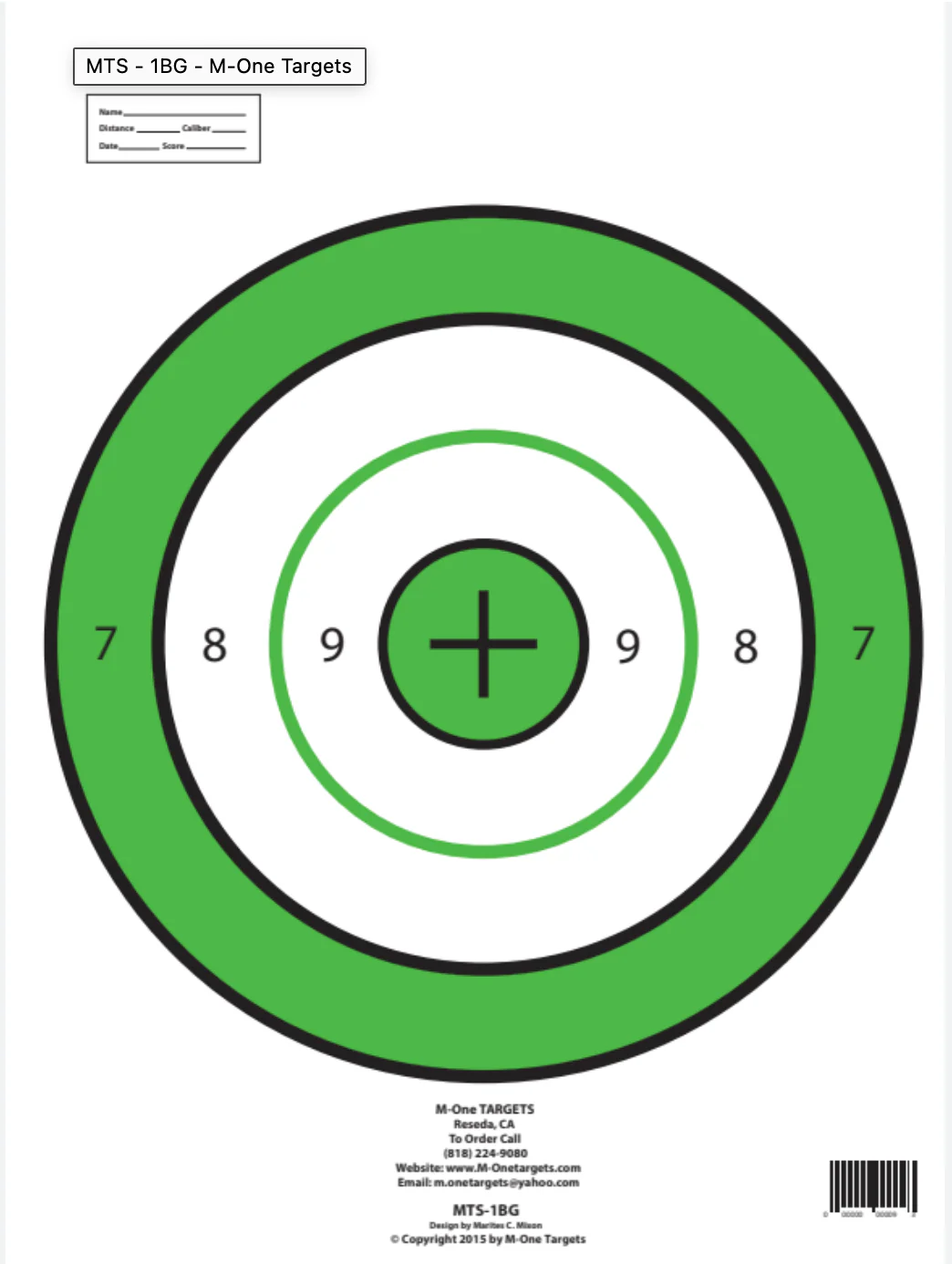 The MTS-1BG Target Sheets (Set of 50 target sheets)