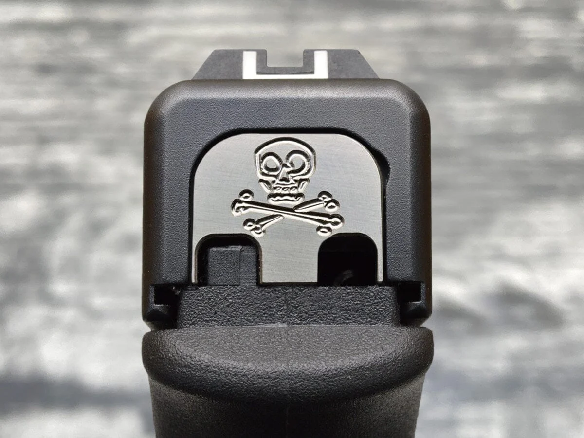 Skull and Bones Slide Back Plate