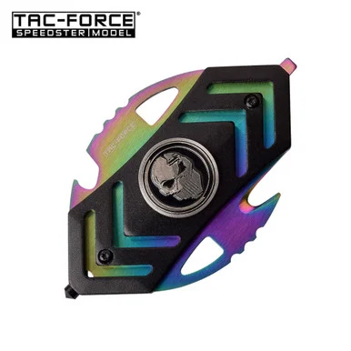 TAC-FORCE Tactical Fidget Spinner Glass Breaker Belt Cutter TF-FSP001RBK Rainbow