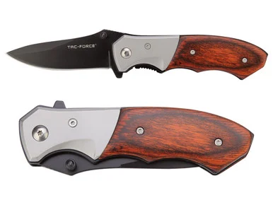 TAC-FORCE TF-468 3" Spring Assisted Pocket Knife Wood (*LZ)