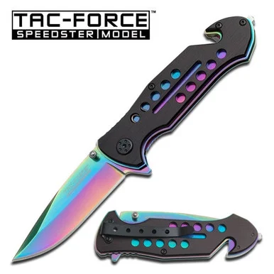 TAC-FORCE TF-509 Spring Assisted Rainbow Blade Folding Knife