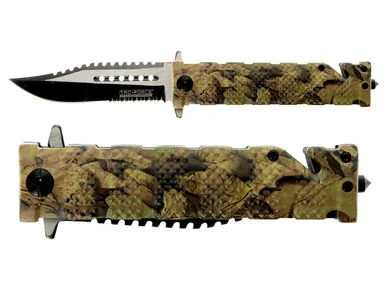 TAC-FORCE TF-710JC 4" Spring Assisted Pocket Knife Jungle Woodland Camo (*LZ)