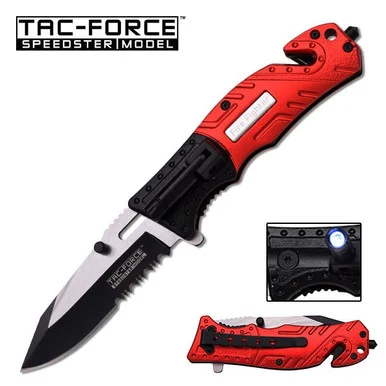 TAC-FORCE TF-835FD Fire Department Tactical Rescue Knife With Flashlight