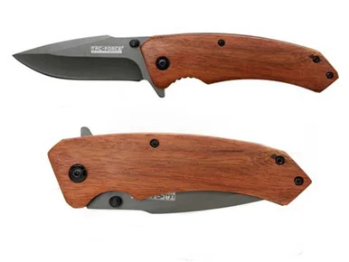 TAC-FORCE TF922 3.25 " Spring Assisted Pocket Knife Wood (*LZ)