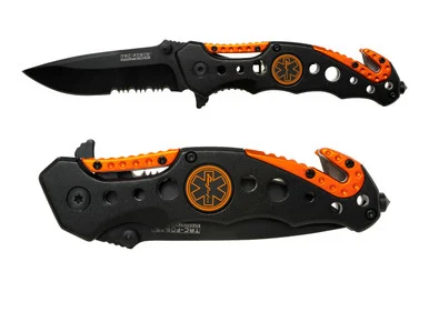TAC-FORCE TF-723EM EMT EMS 3.25" Spring Assisted Pocket Knife Black Orange