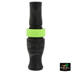 TIM GROUNDS G OVERHAULER GOOSE CALL - FLAT BLACK ACRYLIC AND LIME BAND
