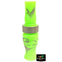 TIM GROUNDS G OVERHAULER GOOSE CALL - LIME ACRYLIC AND BEAD BLASTED BAND