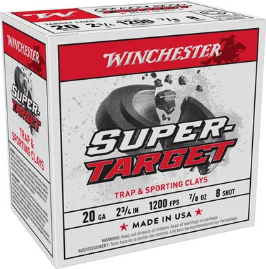 Winchester TRGT208 20 Gauge7/8oz #8 1200 FPS.